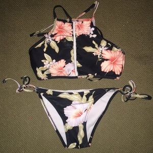 Navy, Floral Bikini